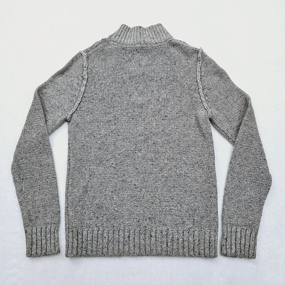 7‎ Diamonds Grand Teton Sweater Mens M Gray Marled Quarter Zip Cotton Blend Knit